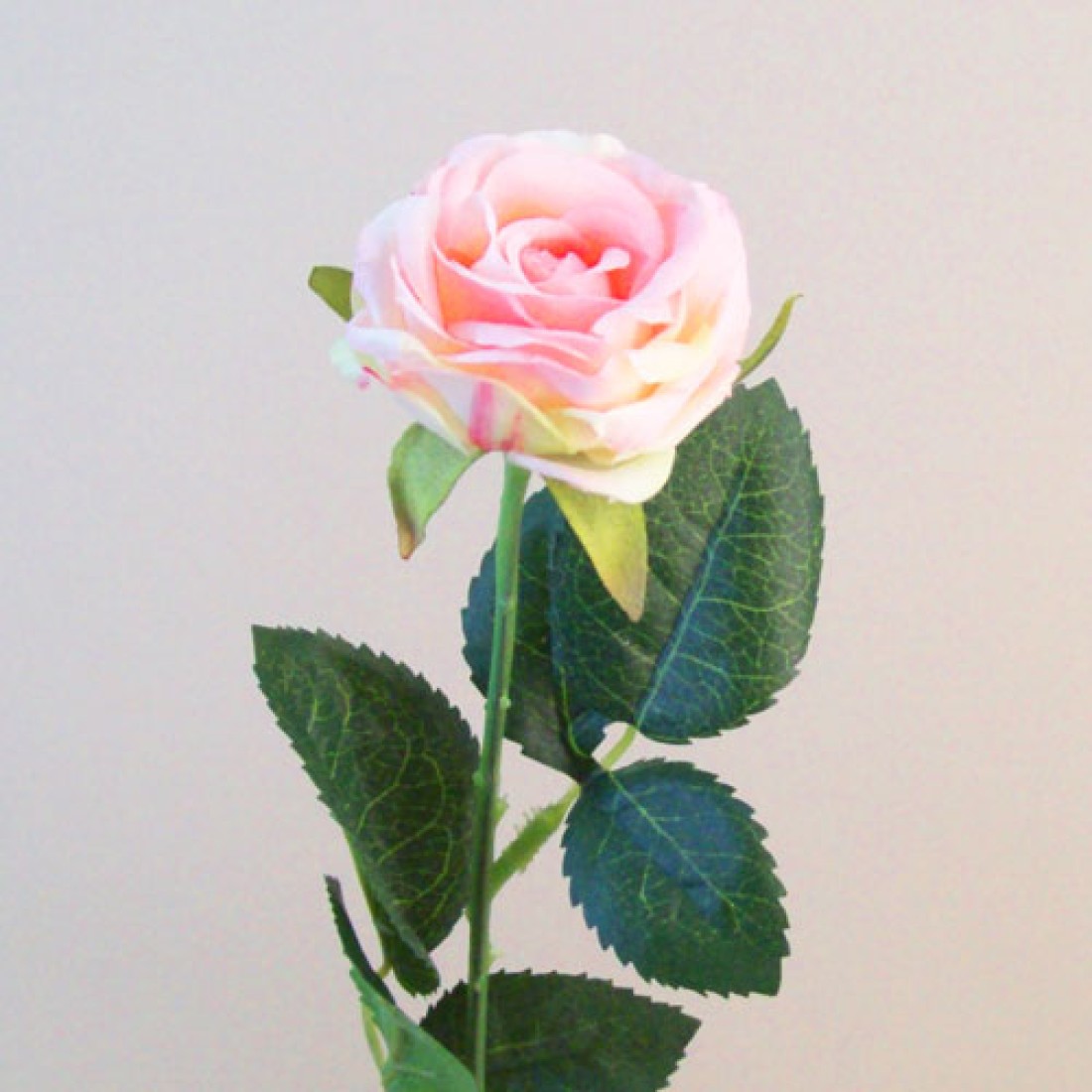 Artificial Button Roses Stem Pink Peach 40cm Artificial Flowers